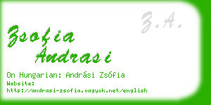 zsofia andrasi business card